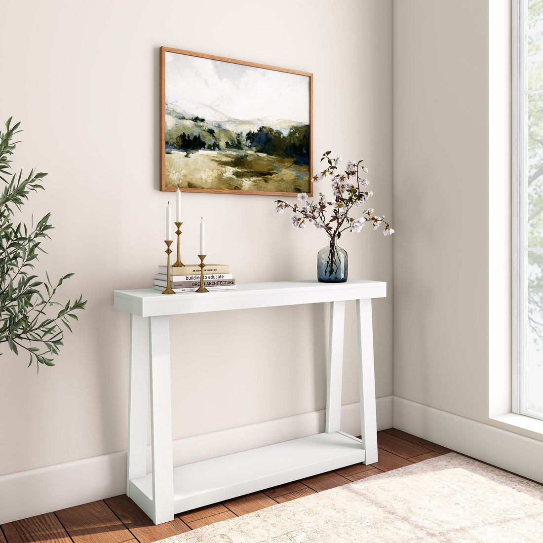 Classic Console Table with Shelf - 46”