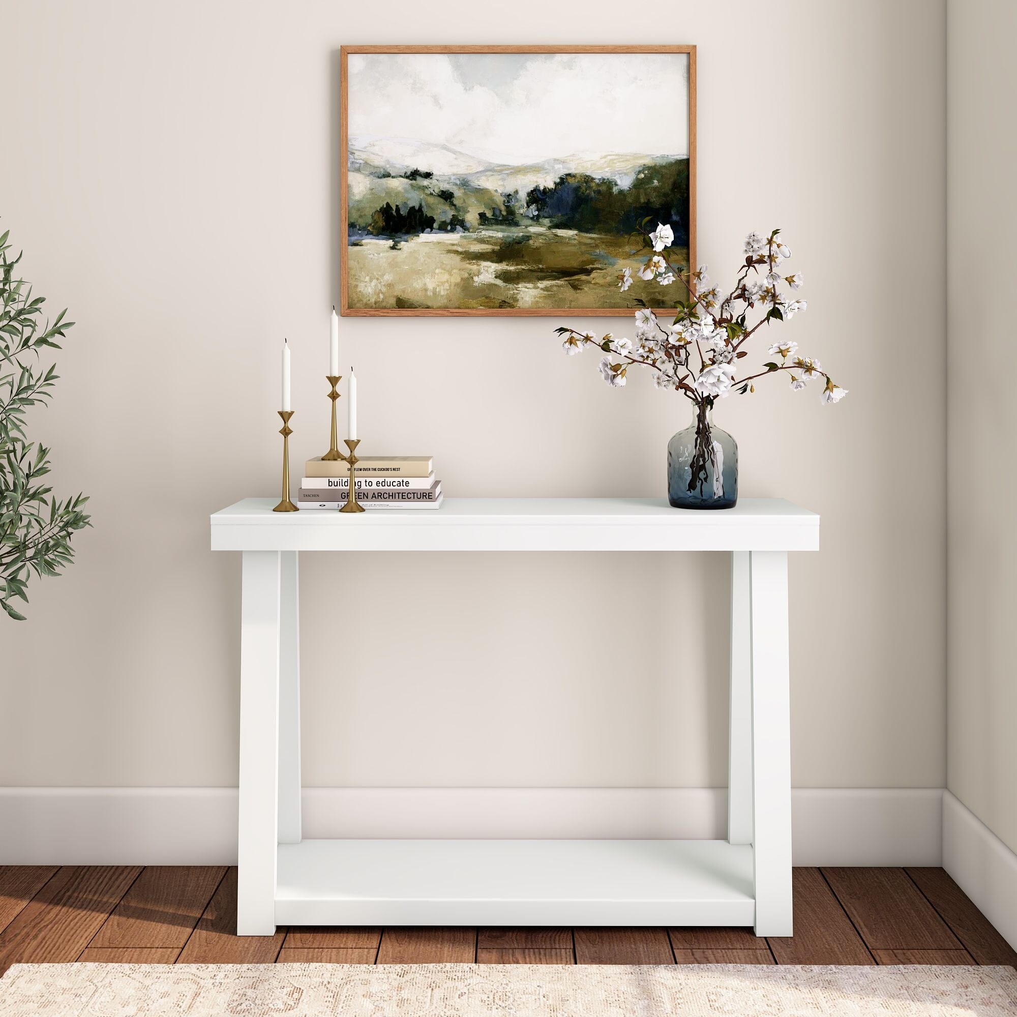 Classic Console Table with Shelf - 46”