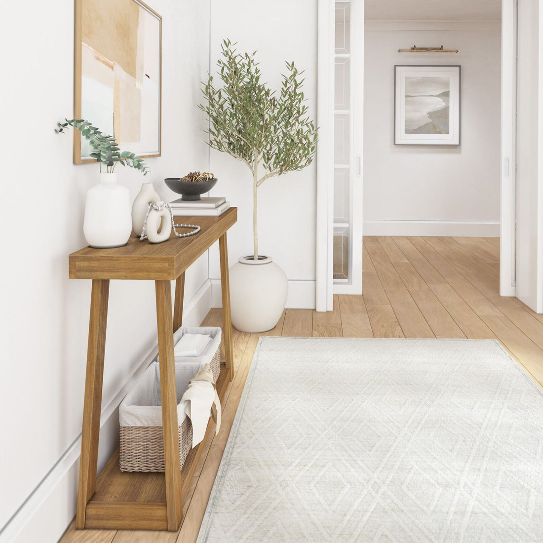 Classic Console Table with Shelf - 46”