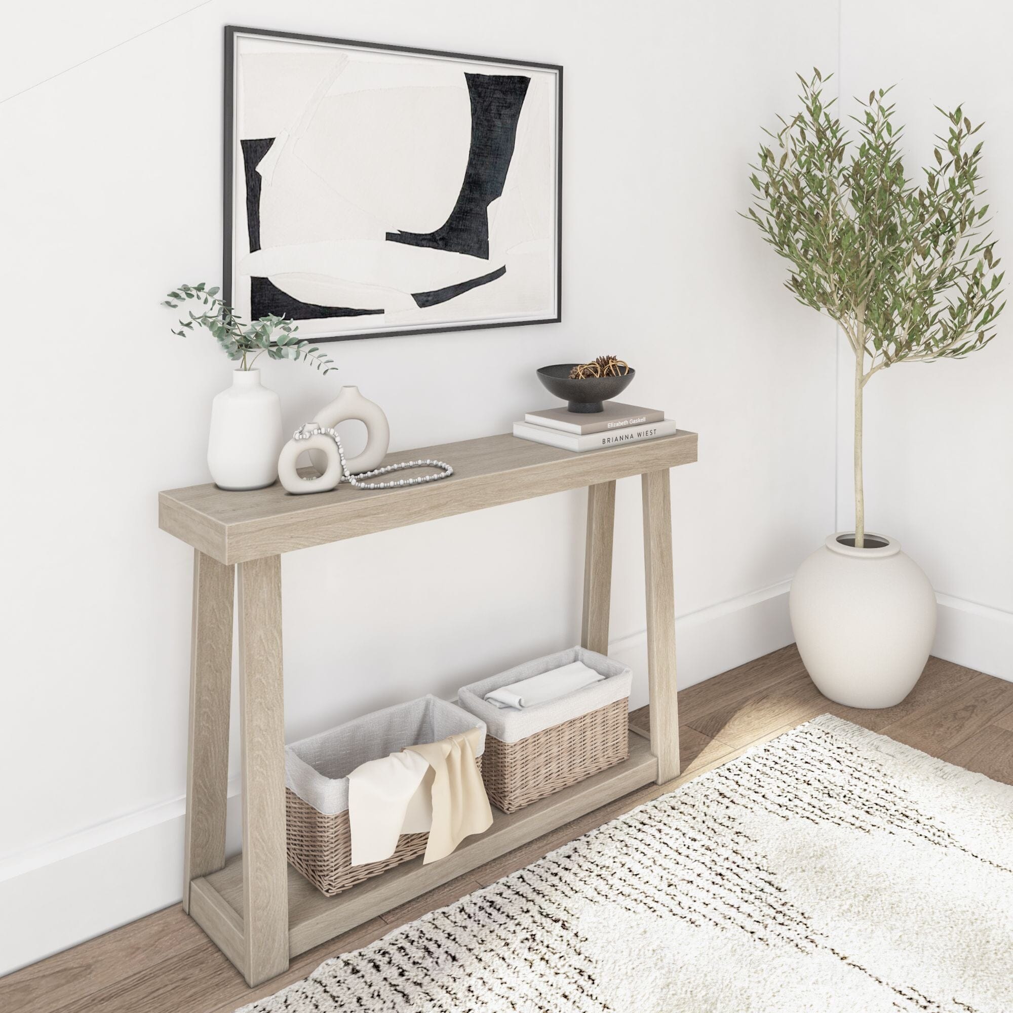 Classic Console Table with Shelf - 46”