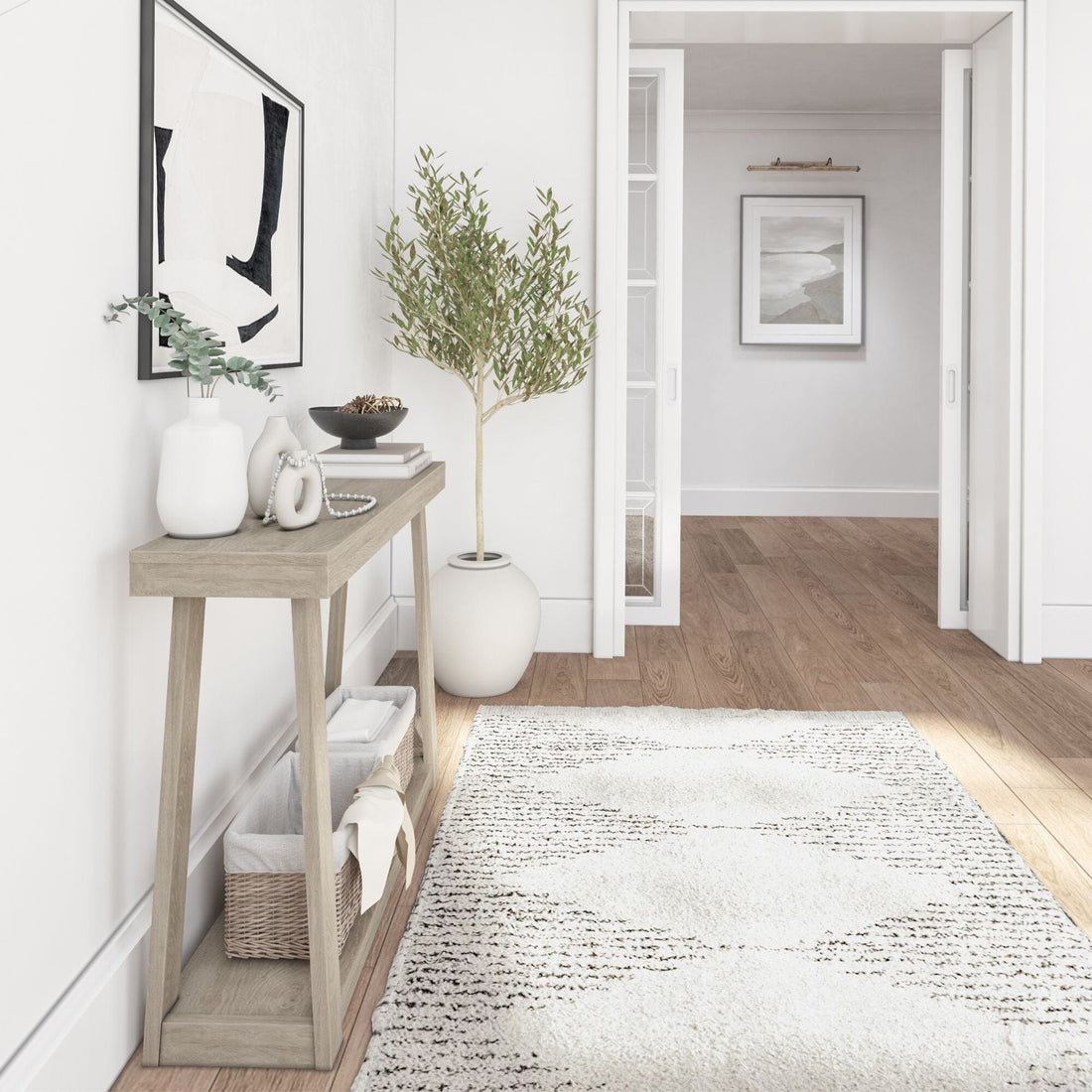 Classic Console Table with Shelf - 46”