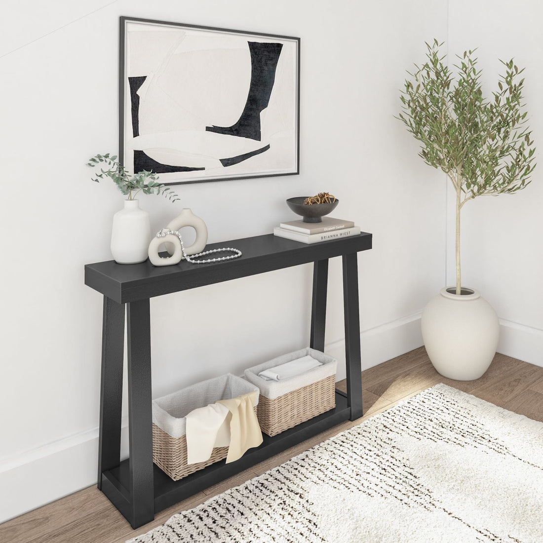 Classic Console Table with Shelf - 46”