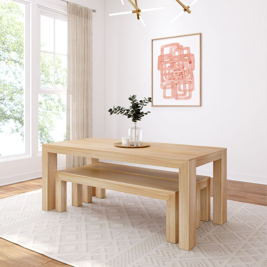 Modern Dining Set with Benches - 72'