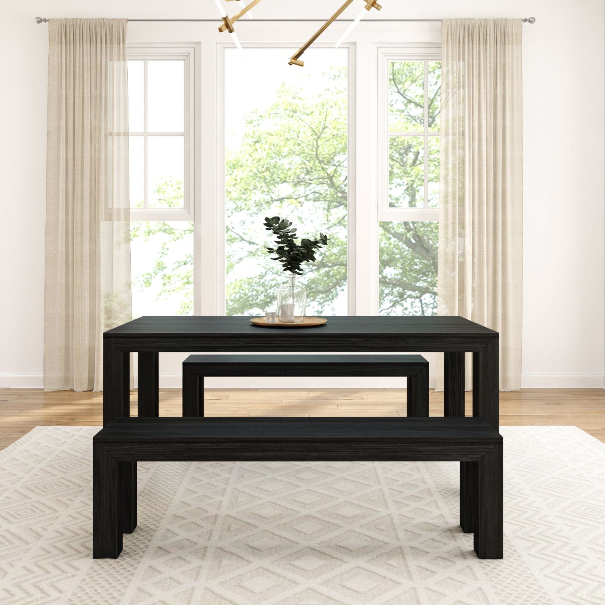 Modern Dining Set with Benches - 72'