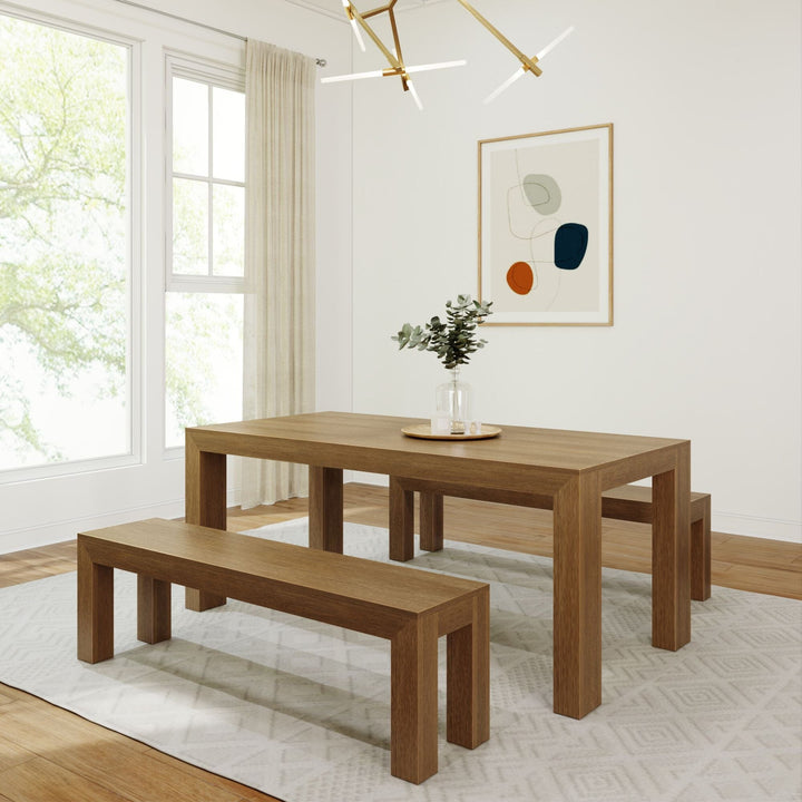 Modern Dining Set with Benches - 72'