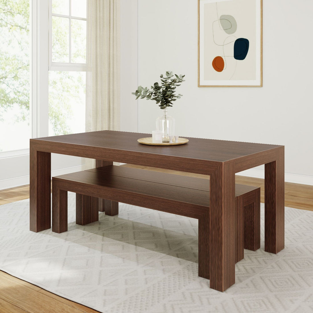 Modern Dining Set with Benches - 72'