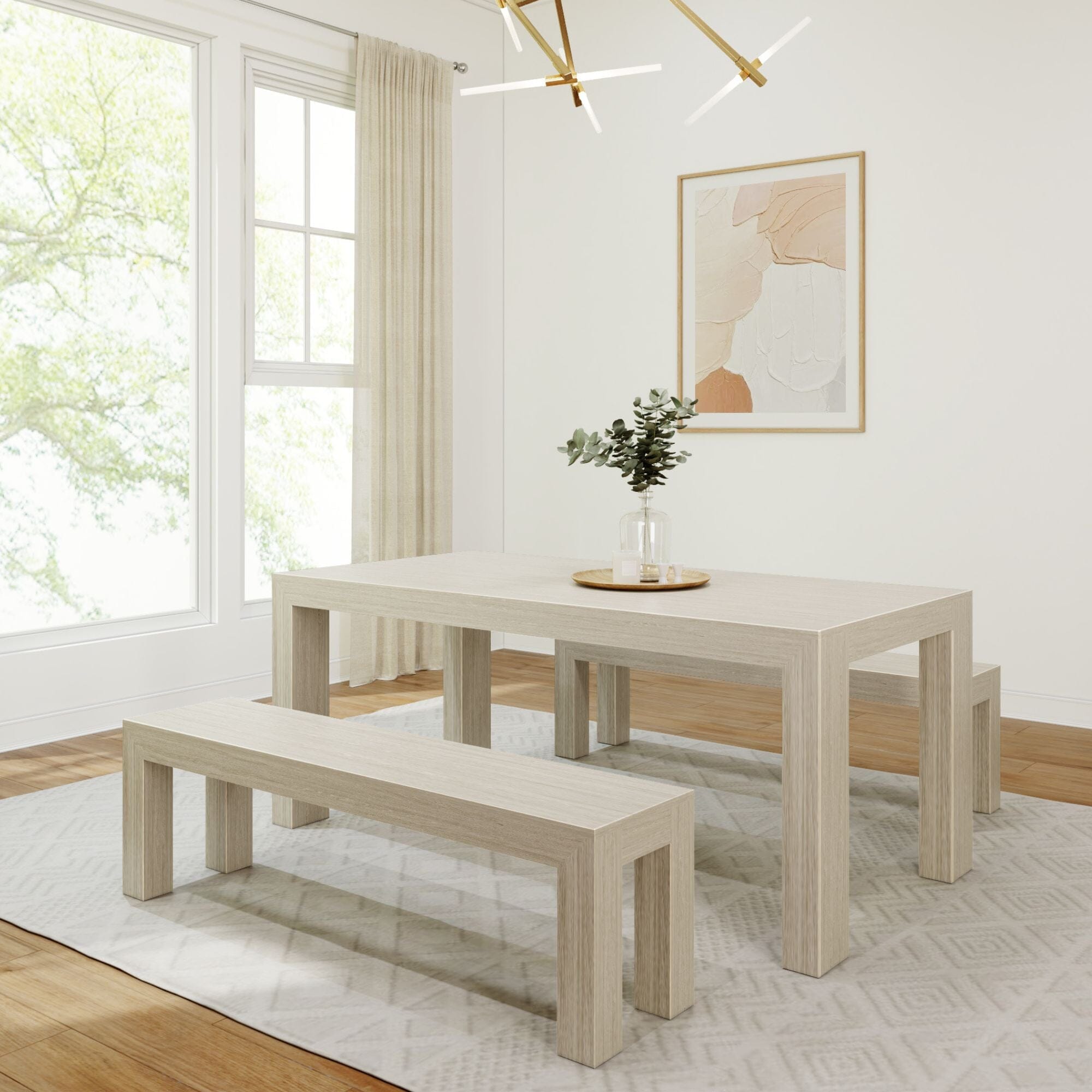 Modern Dining Set with Benches - 72'
