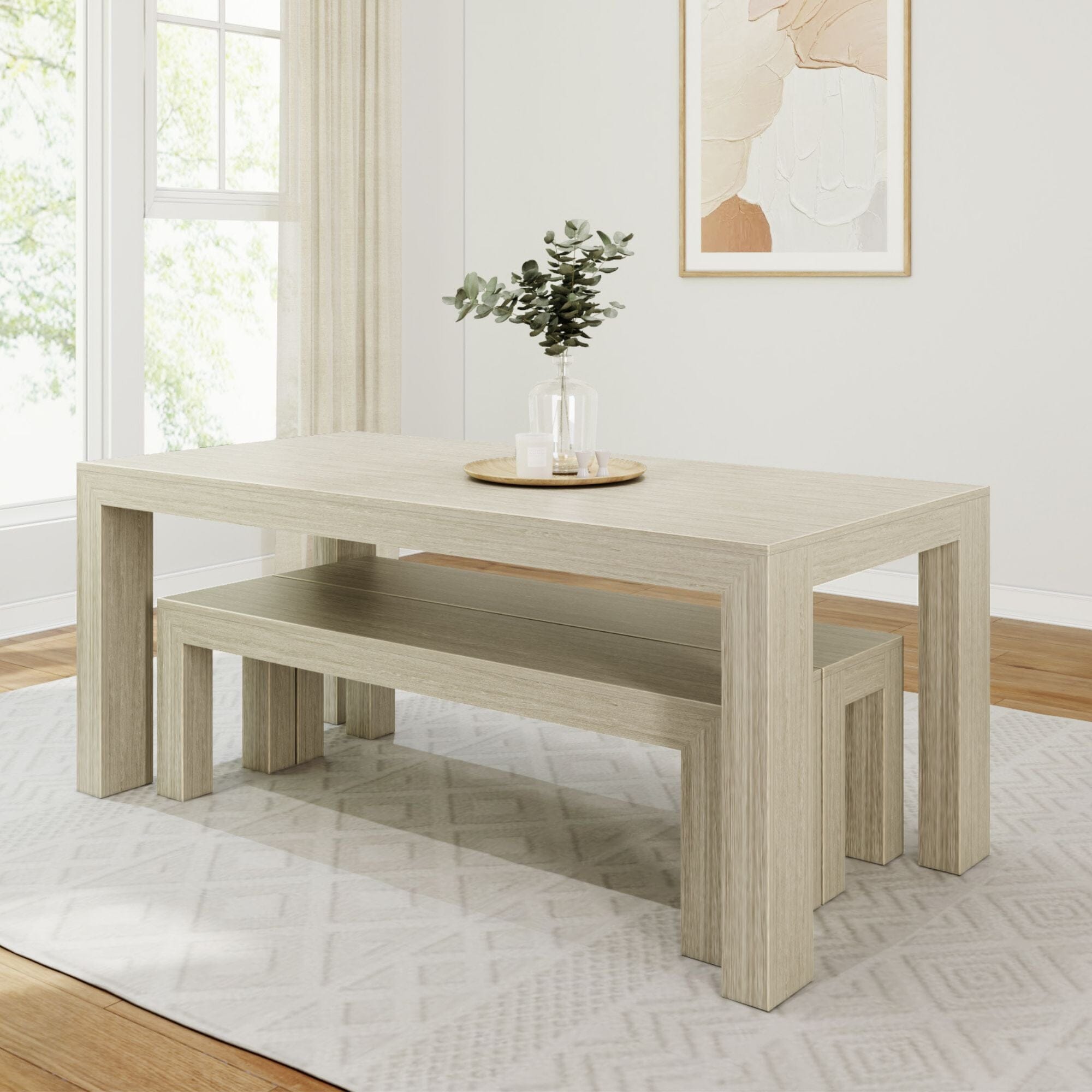 Modern Dining Set with Benches - 72'