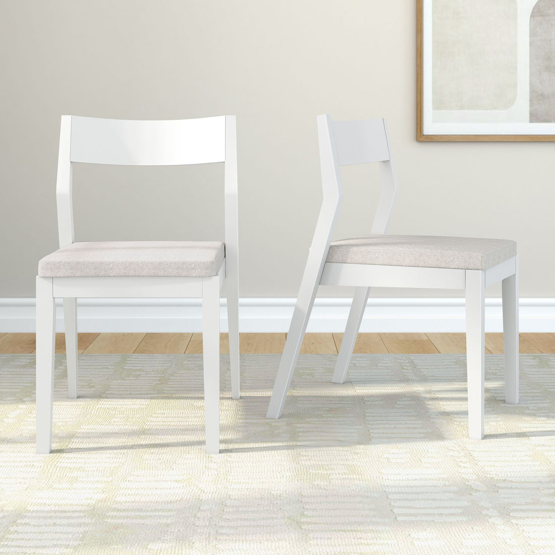 Solid Wood Upholstered Dining Chair (Set of 2)