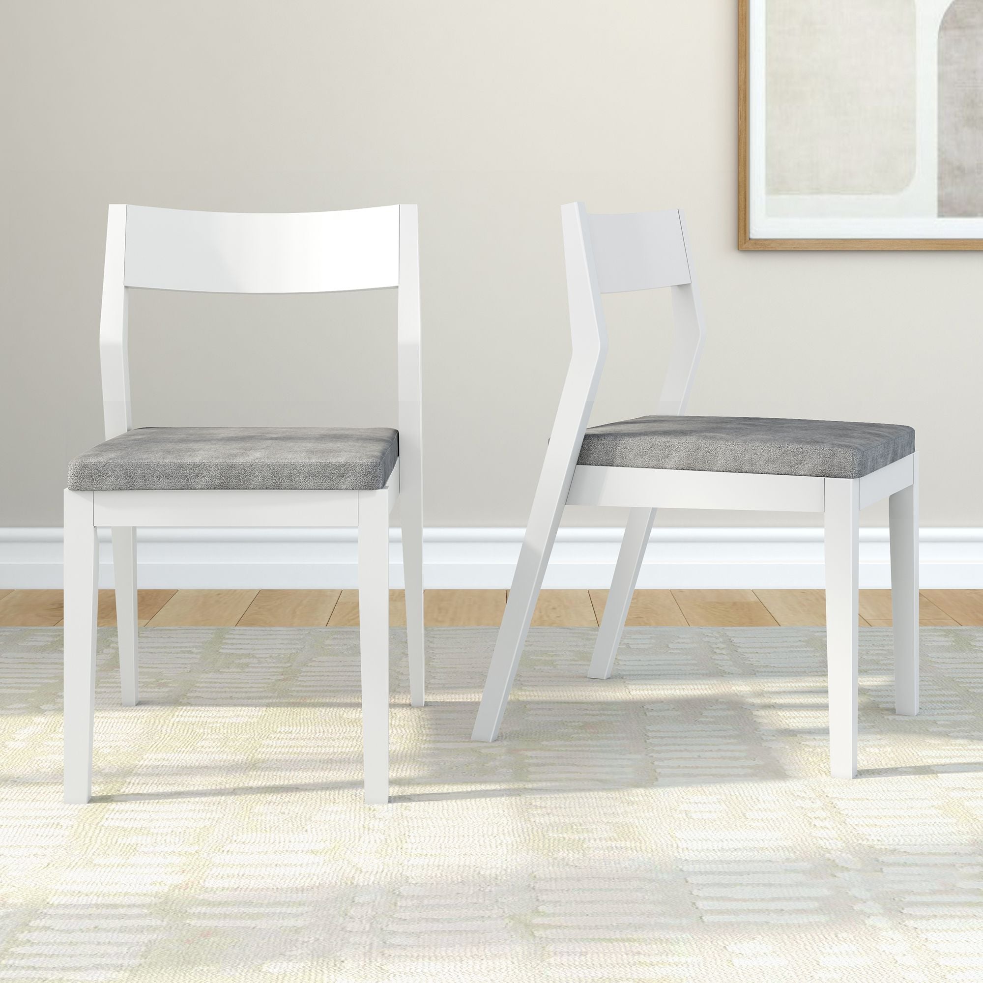 Solid Wood Upholstered Dining Chair (Set of 2)