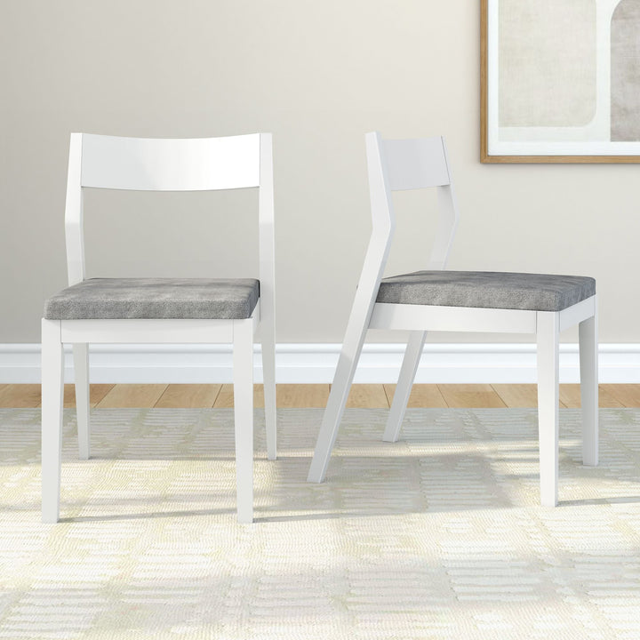 Solid Wood Upholstered Dining Chair (Set of 2)