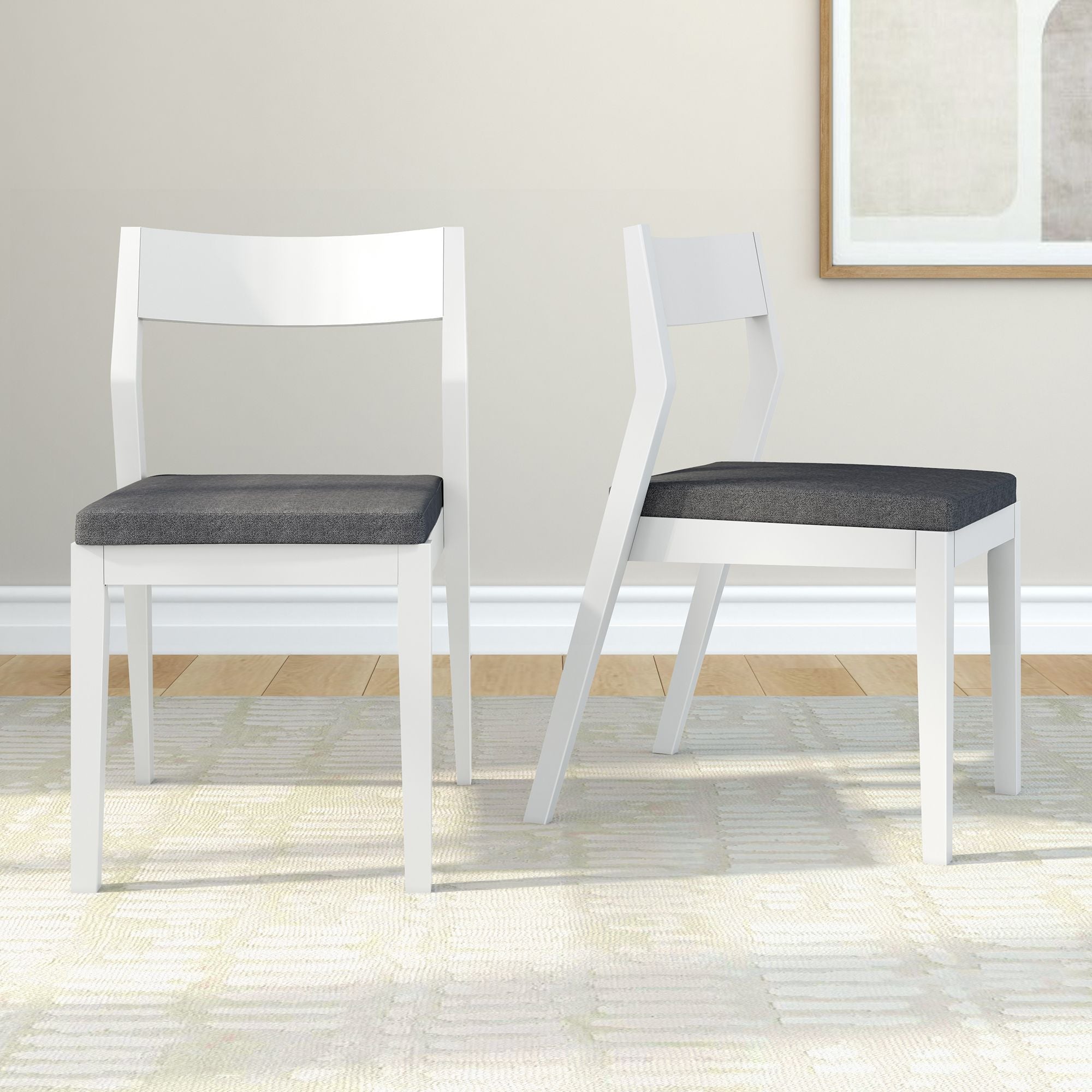 Solid Wood Upholstered Dining Chair (Set of 2)