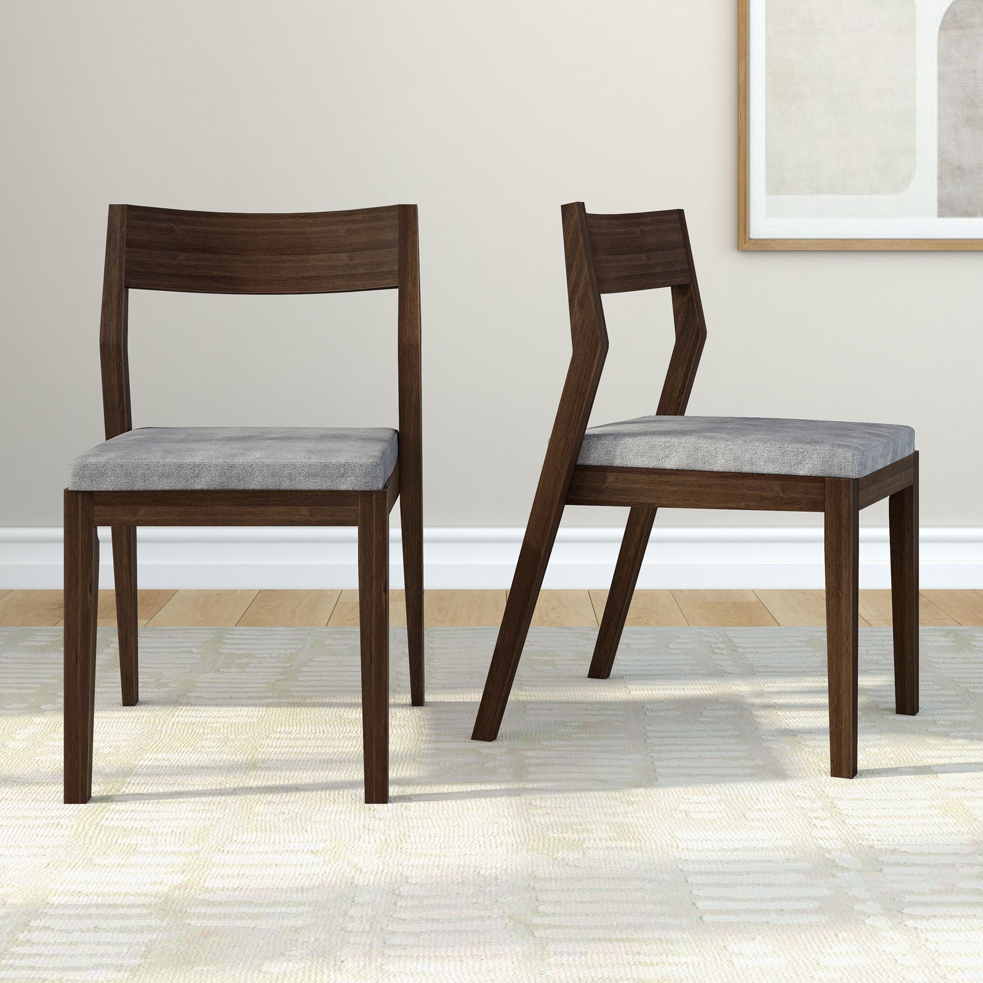 Solid Wood Upholstered Dining Chair (Set of 2)