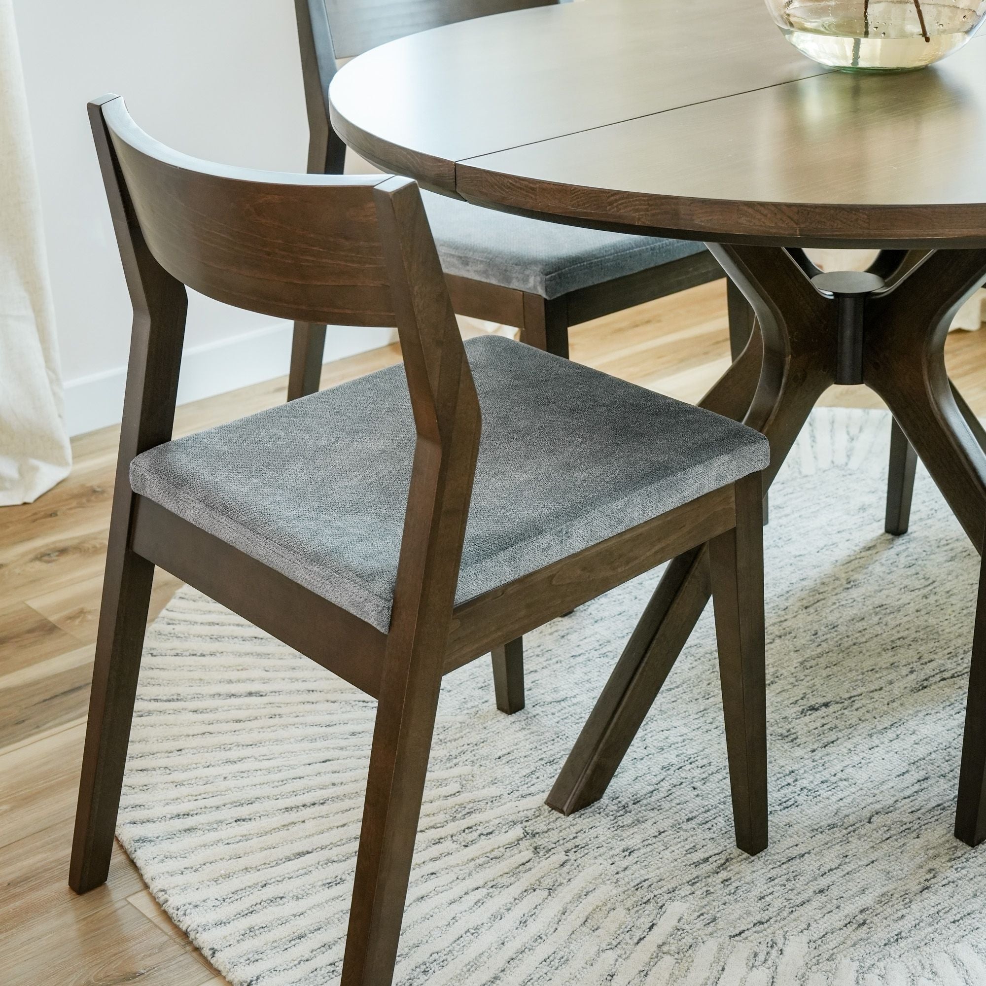 Solid Wood Upholstered Dining Chair (Set of 2)