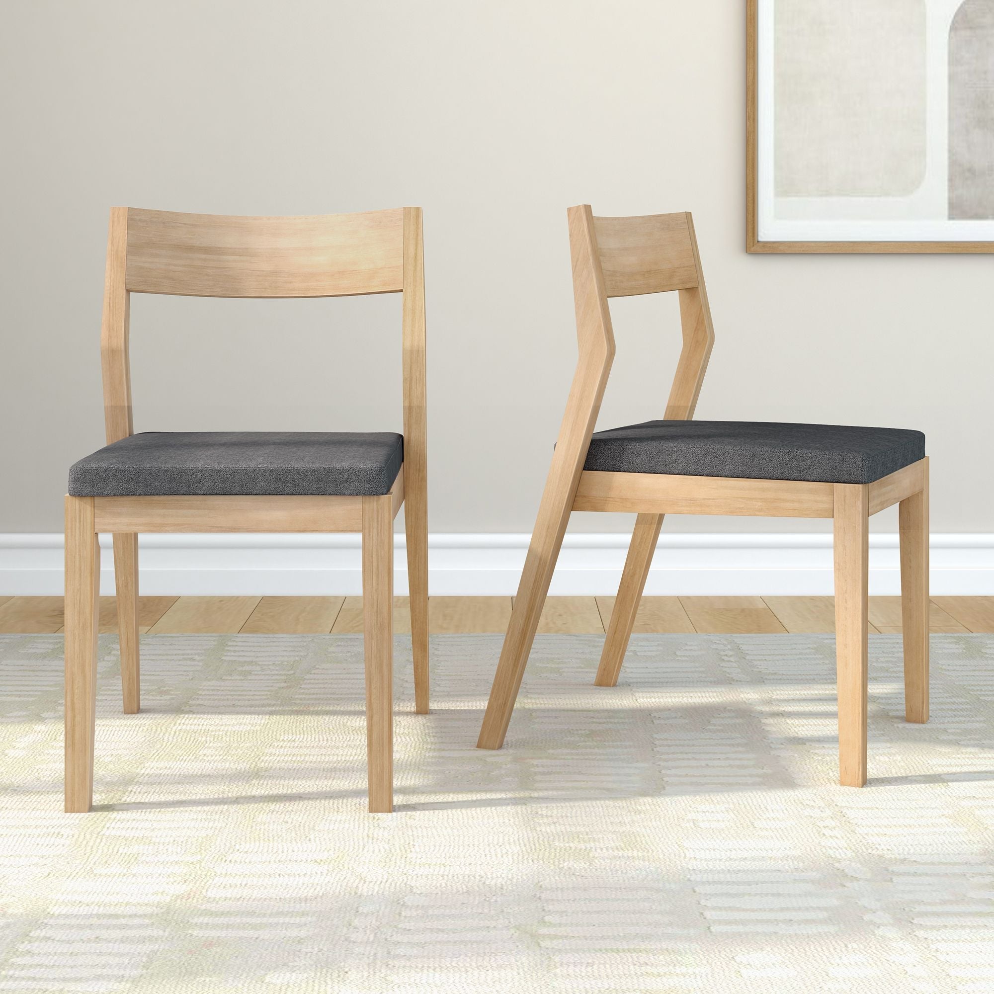 Solid Wood Upholstered Dining Chair (Set of 2)