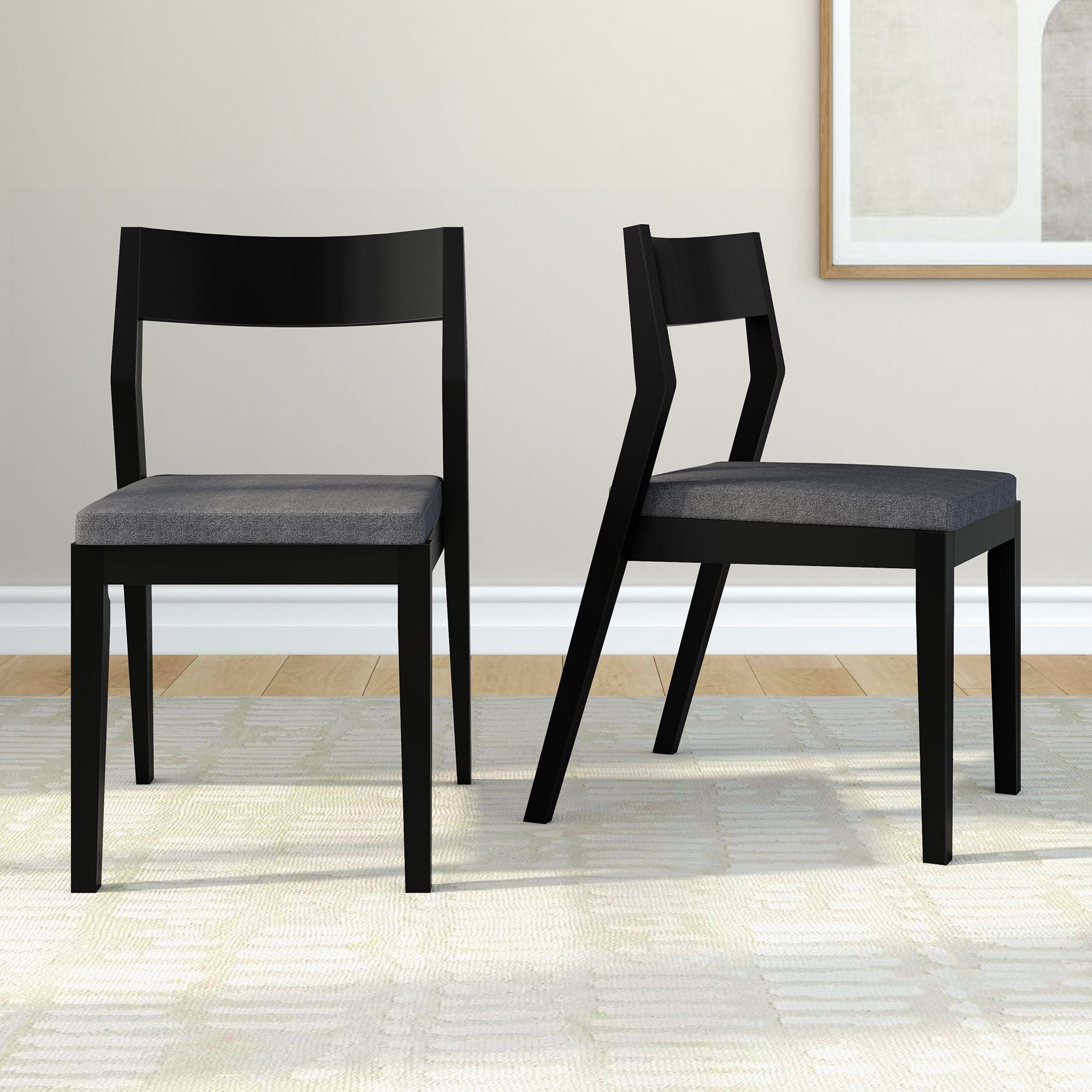Solid Wood Upholstered Dining Chair (Set of 2)
